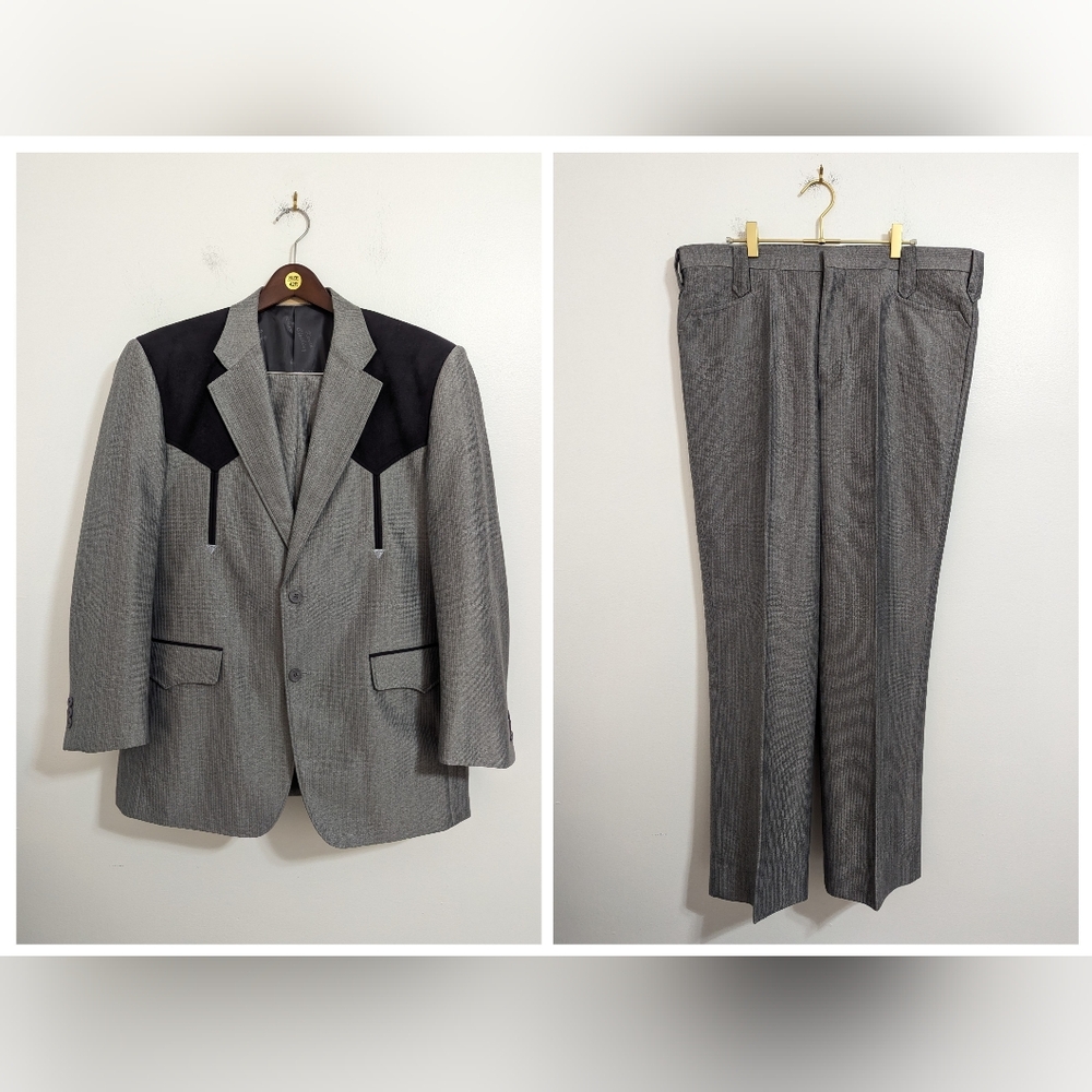 Gray‎ and Black Classic Cut Suit with Modern Accents